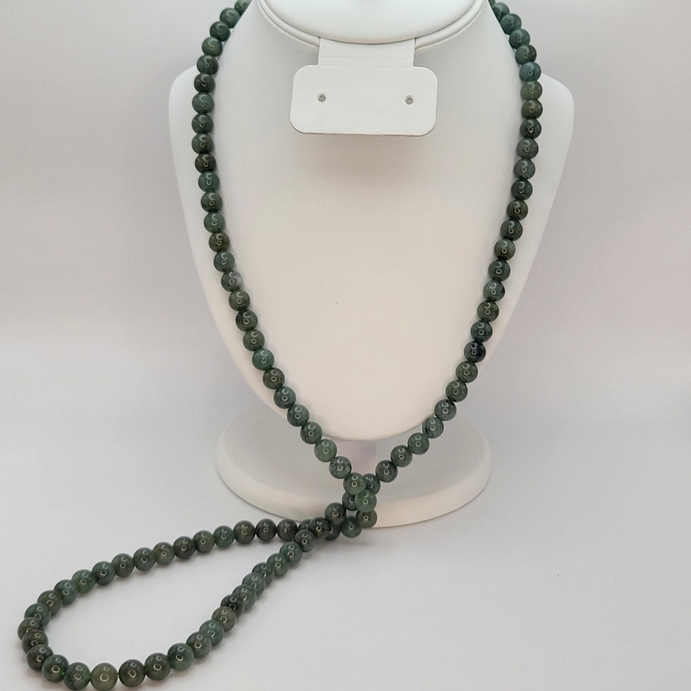 Nephrite Beaded Opera Necklace